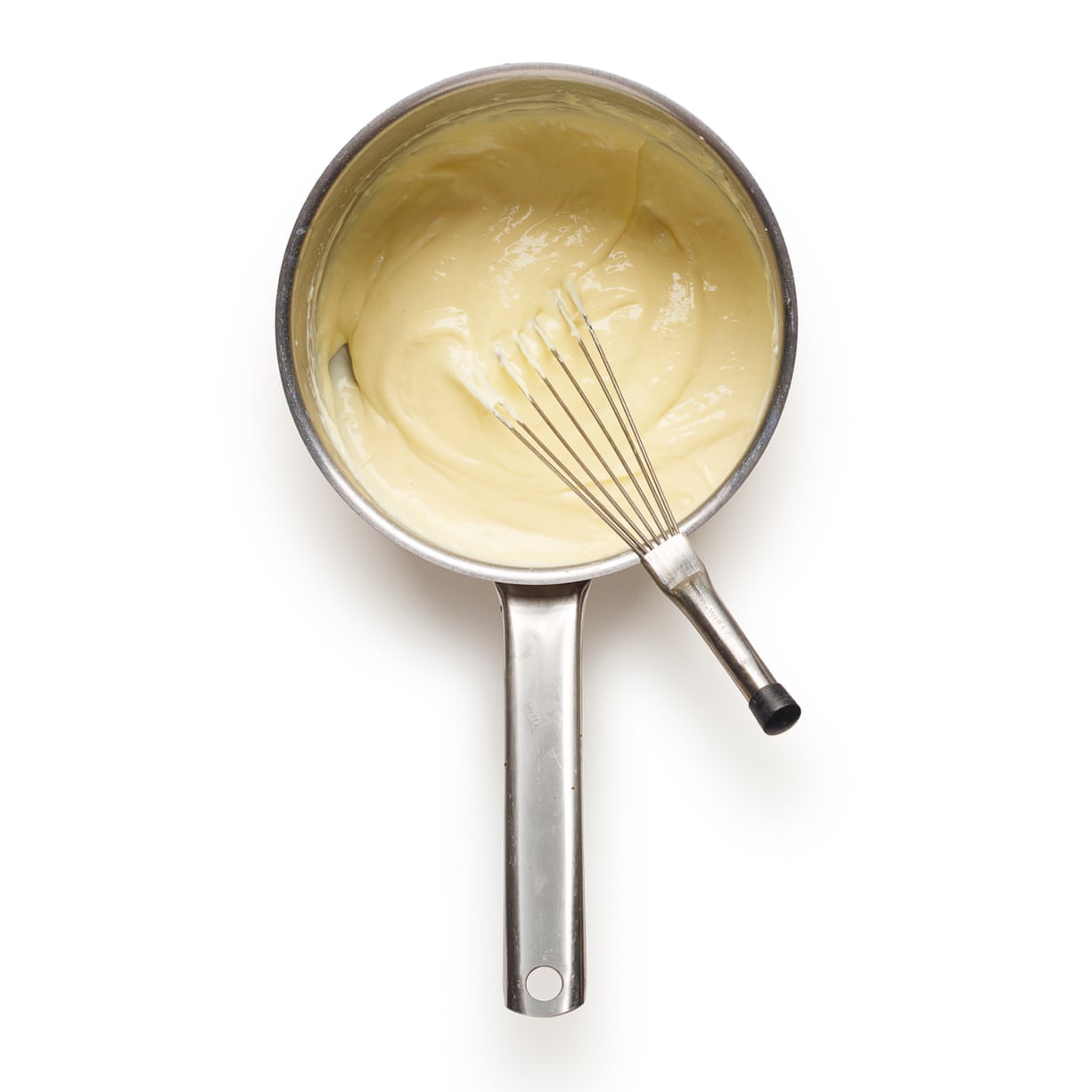 Make a standard roux by melting together flour and butter, then whisk in the milk bit by bit and cook until thick.